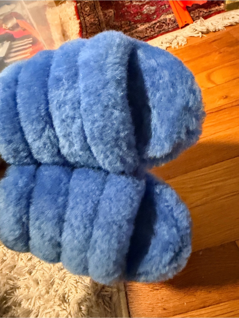 UGG Light Blue Fuzzy Slide Slippers - Picture 7 of 7